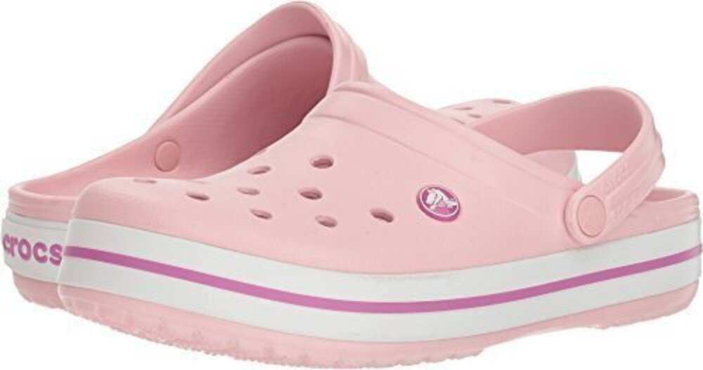 CROCS UNISEX CROCKBAND CLOGS, PEARL PINK/WILD ORCHID, 9 US WOMEN